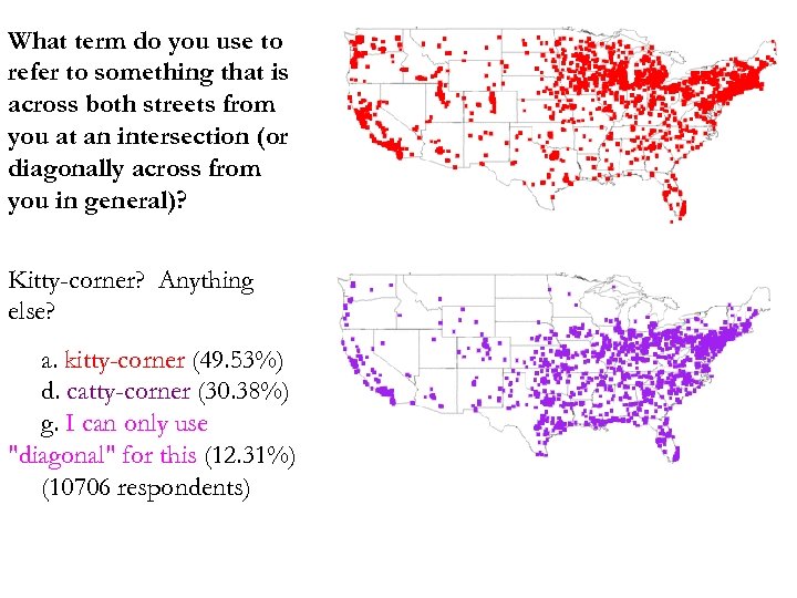 What term do you use to refer to something that is across both streets