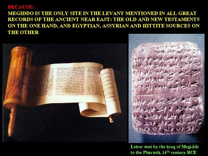 BECAUSE: MEGIDDO IS THE ONLY SITE IN THE LEVANT MENTIONED IN ALL GREAT RECORDS