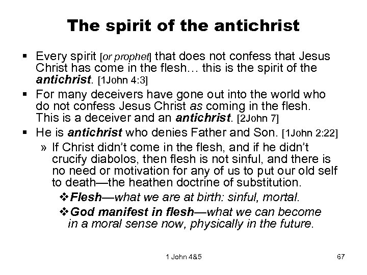 The spirit of the antichrist § Every spirit [or prophet] that does not confess