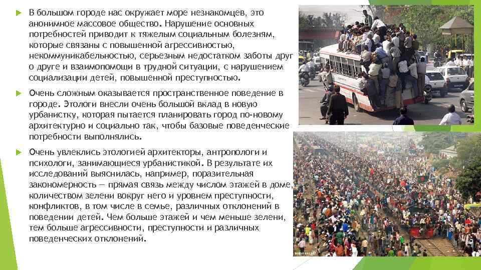  В большом городе нас окружает море незнакомцев, это анонимное массовое общество. Нарушение основных