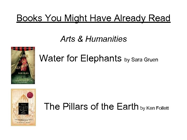 Books You Might Have Already Read Arts & Humanities Water for Elephants by Sara