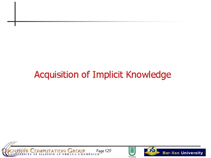 Acquisition of Implicit Knowledge Page 129 