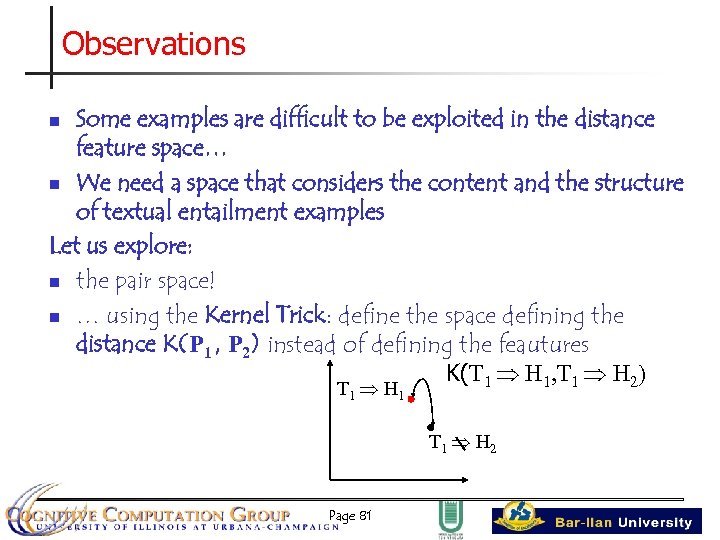 Observations Some examples are difficult to be exploited in the distance feature space… n