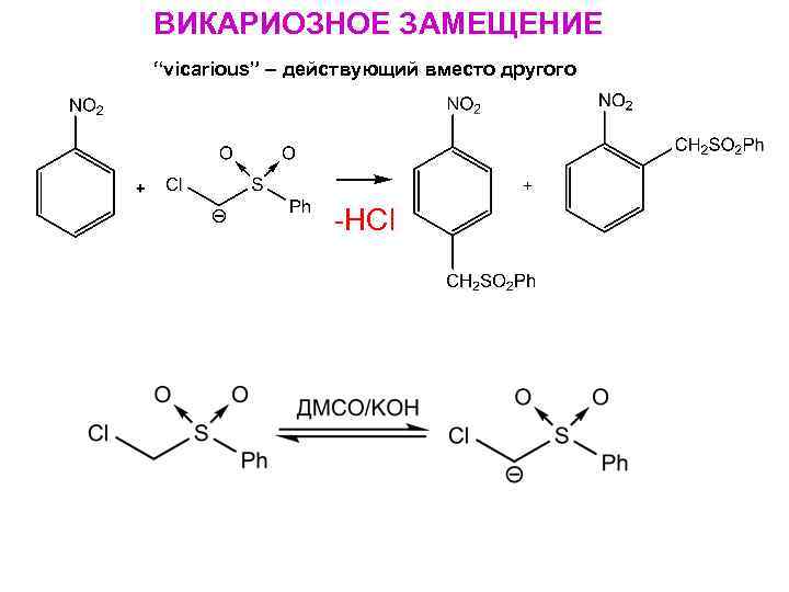 ВИКАРИОЗНОЕ ЗАМЕЩЕНИЕ “vicarious” – действующий вместо другого -НCl 