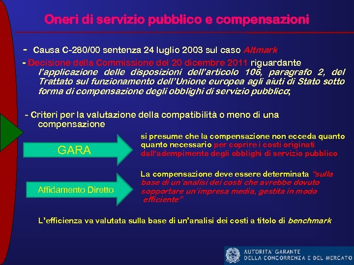 Oneri di servizio pubblico e compensazioni - Causa C-280/00 sentenza 24 luglio 2003 sul