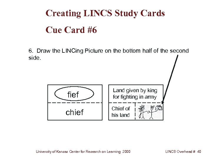 Creating LINCS Study Cards Cue Card #6 6. Draw the LINCing Picture on the