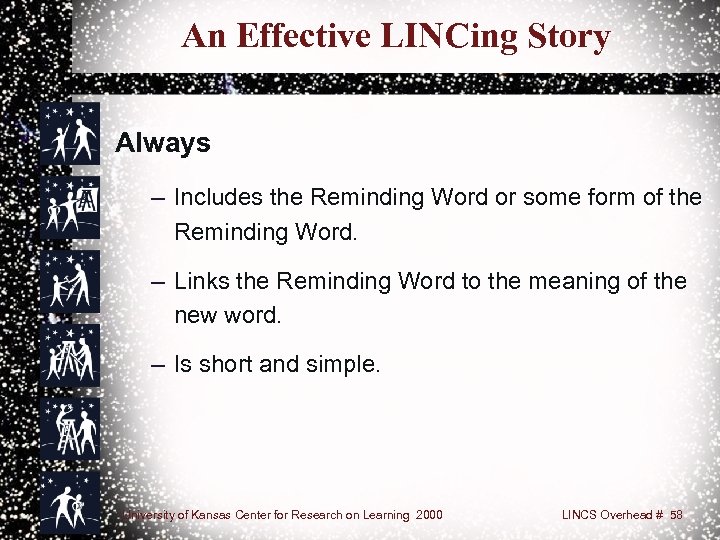 An Effective LINCing Story Always – Includes the Reminding Word or some form of