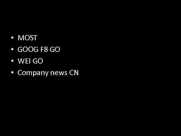  • • MOST GOOG F 8 GO WEI GO Company news CN 