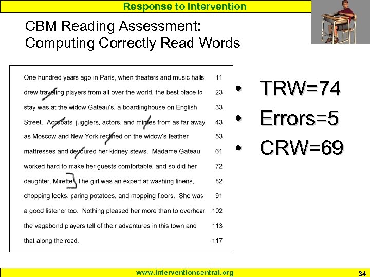Response to Intervention CBM Reading Assessment: Computing Correctly Read Words • • • www.