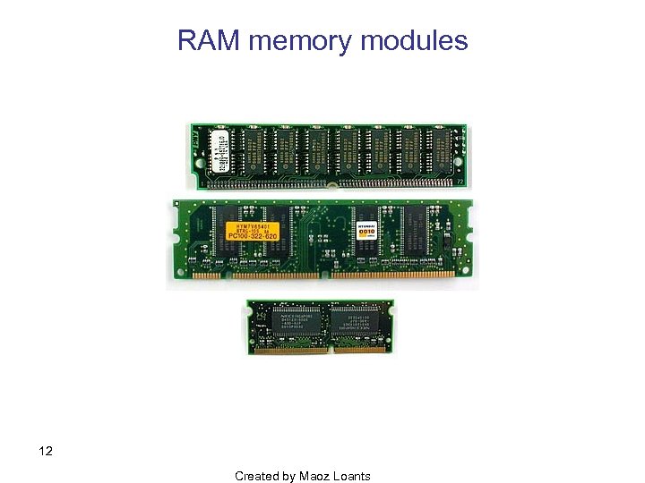 RAM memory modules 12 Created by Maoz Loants 
