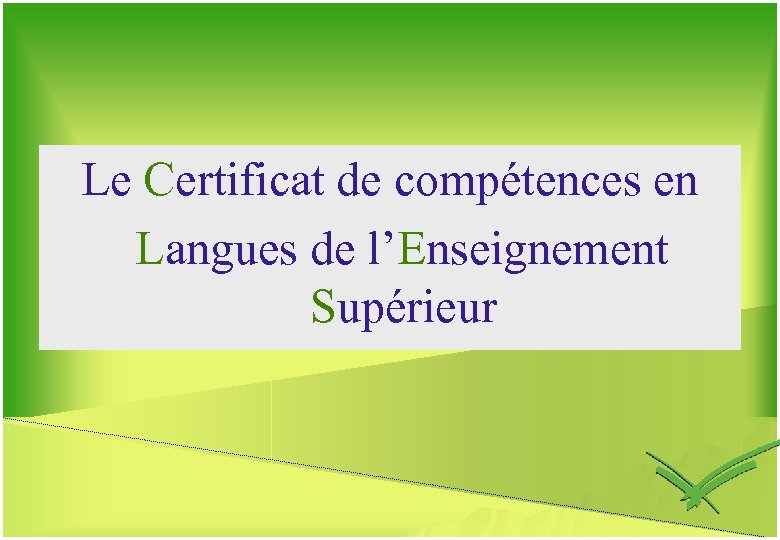 Le Certificat de compétences en Langues de l’Enseignement Supérieur 