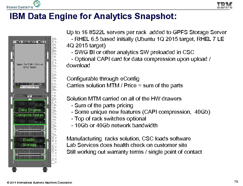 IBM Data Engine for Analytics Snapshot: Up to 16 8 S 22 L servers