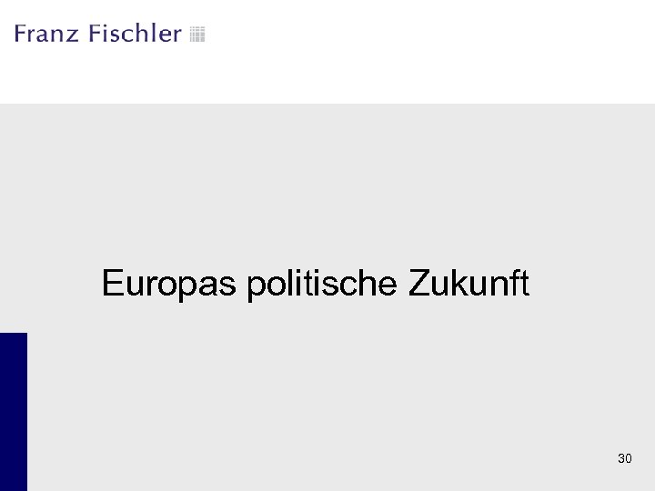 Europas politische Zukunft 30 