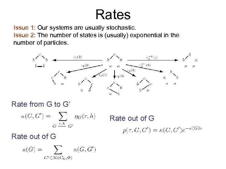 Rates Issue 1: Our systems are usually stochastic. Issue 2: The number of states