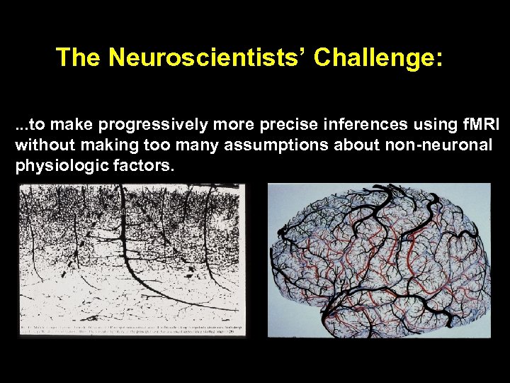 The Neuroscientists’ Challenge: . . . to make progressively more precise inferences using f.