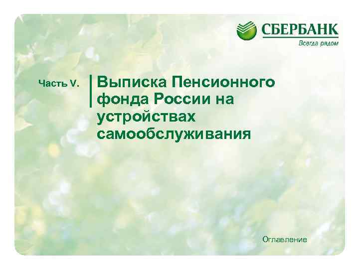 Часть V. Выписка Пенсионного фонда России на устройствах самообслуживания Оглавление 16 