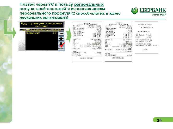 Платеж через УС в пользу региональных получателей платежей с использованием персонального профиля (2 способ-платеж