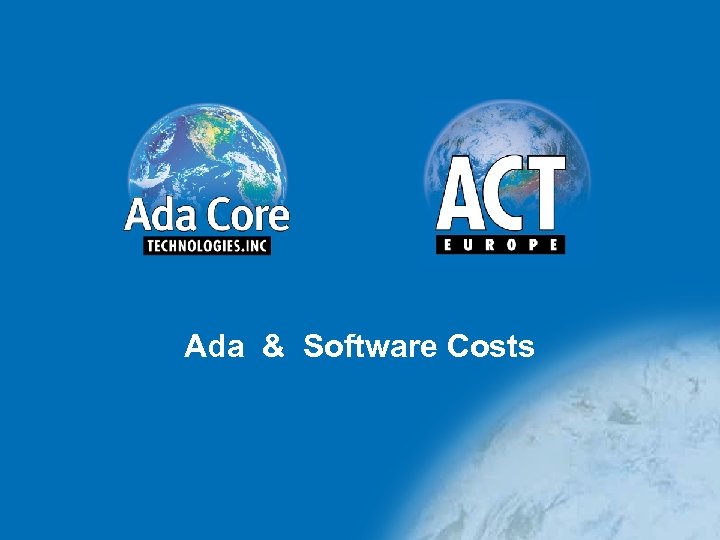 Ada & Software Costs 