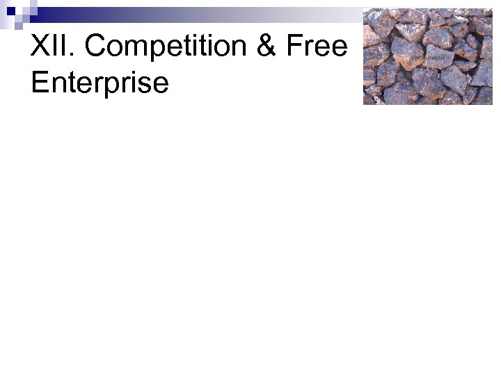 XII. Competition & Free Enterprise 