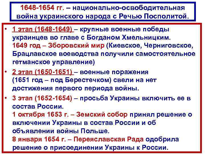 Освободительная борьба украинского народа с речью посполитой карта