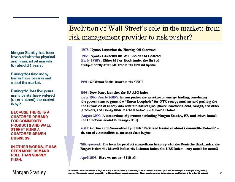 Evolution of Wall Street’s role in the market: from risk management provider to risk