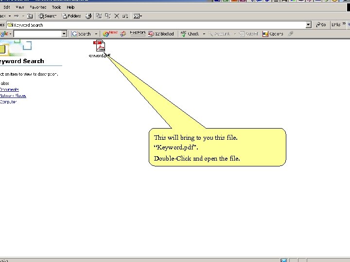 This will bring to you this file. “Keyword. pdf”. Double-Click and open the file.