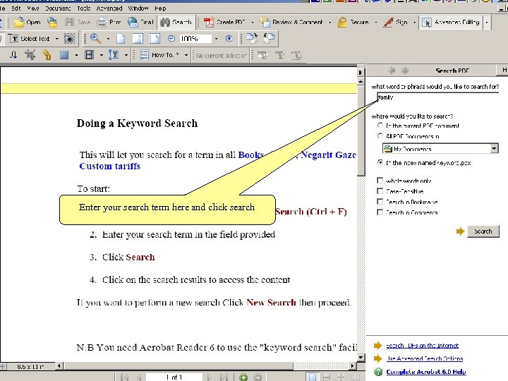 Enter your search term here and click search 