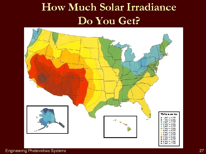 How Much Solar Irradiance Do You Get? Engineering Photovoltaic Systems 27 