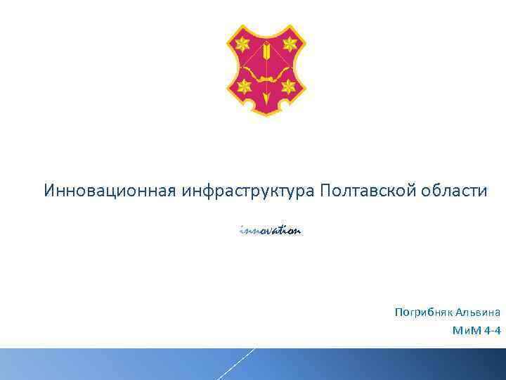 Инновационная инфраструктура Полтавской области innovation Погрибняк Альвина Ми. М 4 -4 