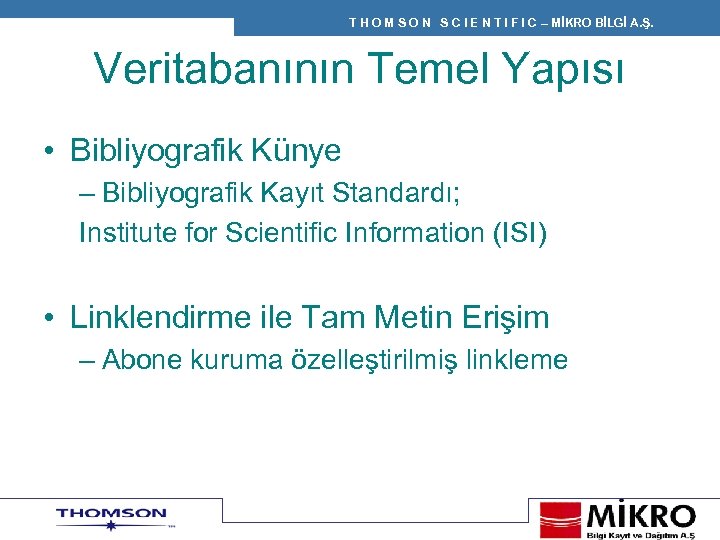 T H O M S O N S C I E N T I