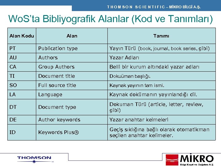 T H O M S O N S C I E N T I