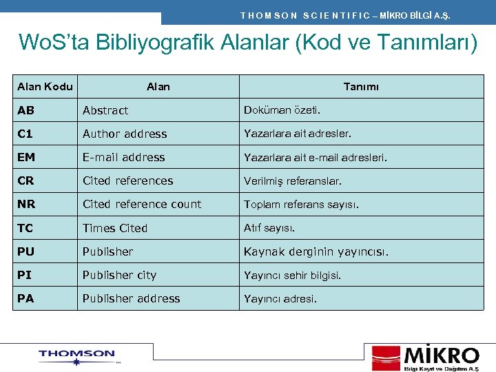 T H O M S O N S C I E N T I