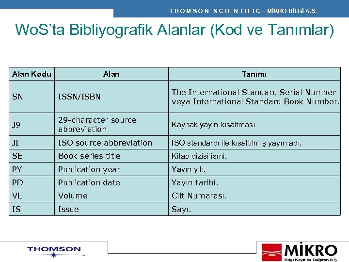 T H O M S O N S C I E N T I