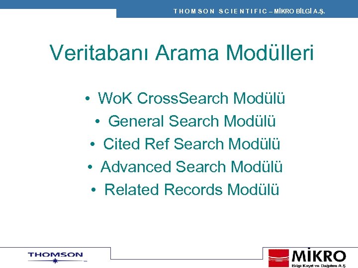 T H O M S O N S C I E N T I