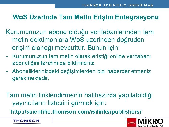 T H O M S O N S C I E N T I