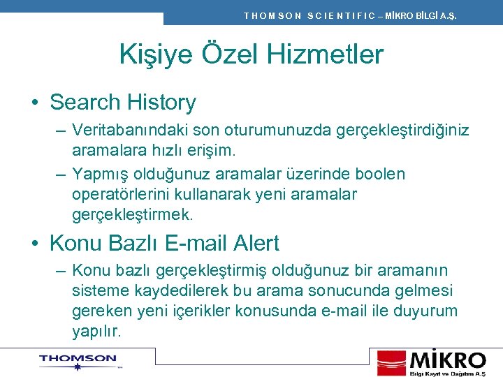 T H O M S O N S C I E N T I