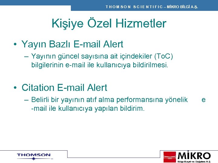 T H O M S O N S C I E N T I