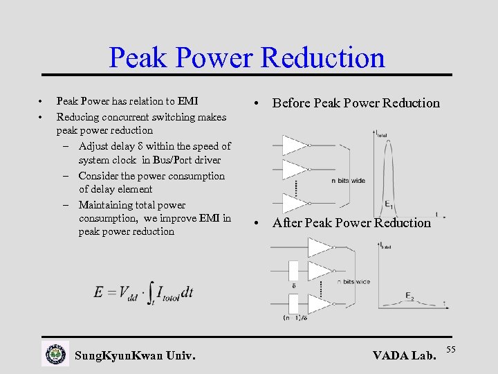 Peak Power Reduction • • Peak Power has relation to EMI Reducing concurrent switching
