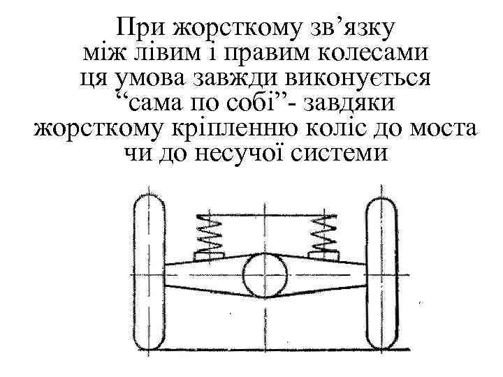 При жорсткому зв’язку між лівим і правим колесами ця умова завжди виконується “сама по