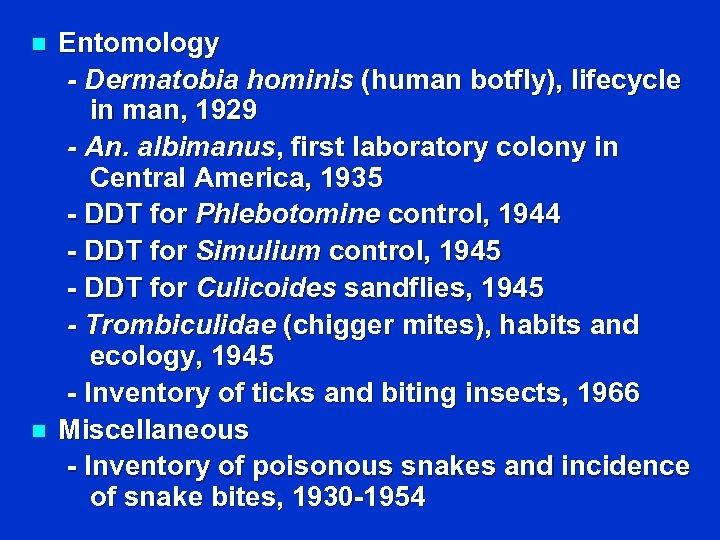 n n Entomology - Dermatobia hominis (human botfly), lifecycle in man, 1929 - An.