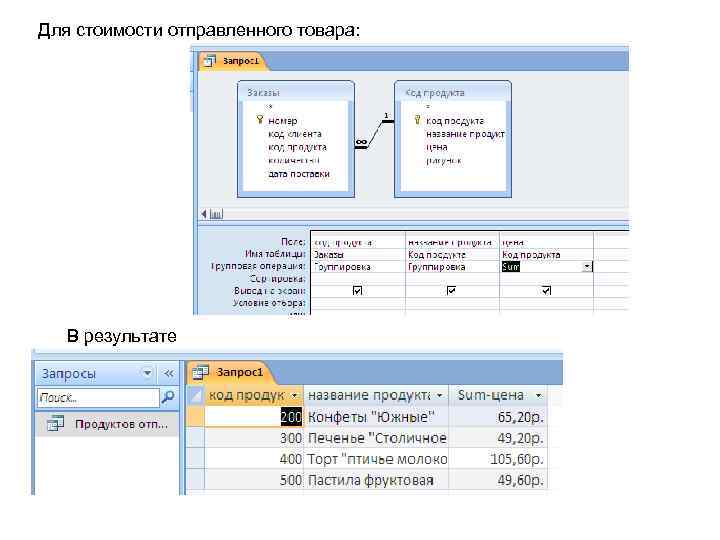 Для стоимости отправленного товара: В результате 
