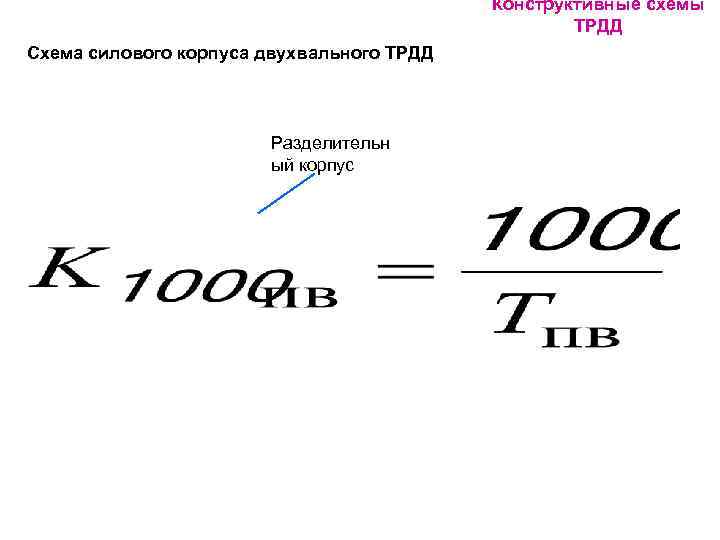 Конструктивные схемы ТРДД Схема силового корпуса двухвального ТРДД Разделительн ый корпус 