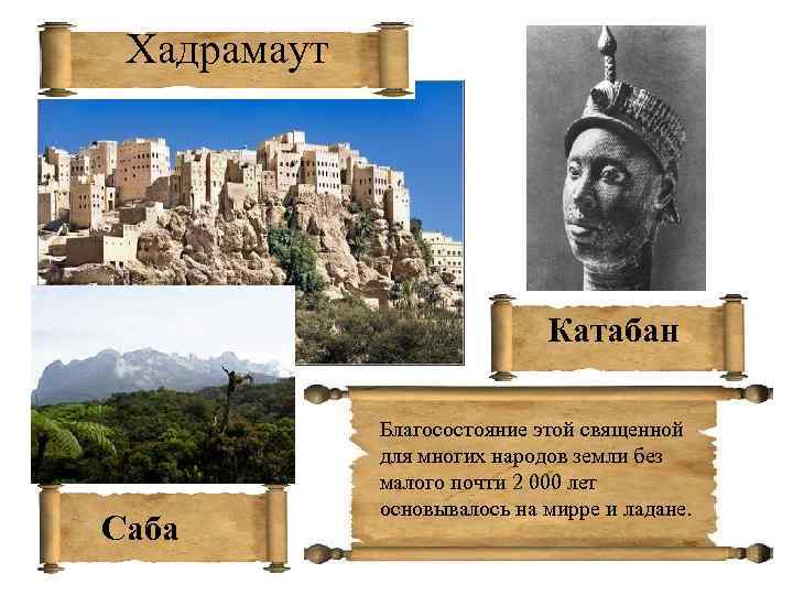 Хадрамаут Катабан Саба Благосостояние этой священной для многих народов земли без малого почти 2