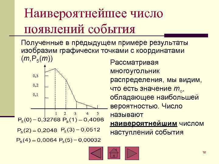 Вероятно л. Многоугольник распределения вероятностей. Наивероятнейшее число появлений события. Изобразить графически. Многоугольник распределения конспект.