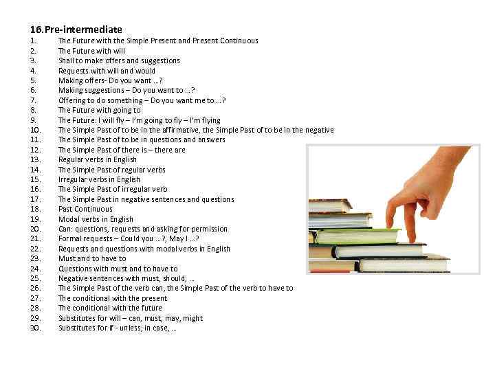 16. Pre-intermediate 1. 2. 3. 4. 5. 6. 7. 8. 9. 10. 11. 12.