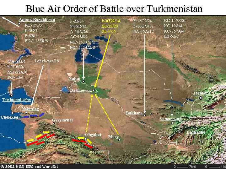 Blue Air Order of Battle over Turkmenistan Aqtau, Kazakhstan RC-135/3 E-3 C/3 E-8 B/3