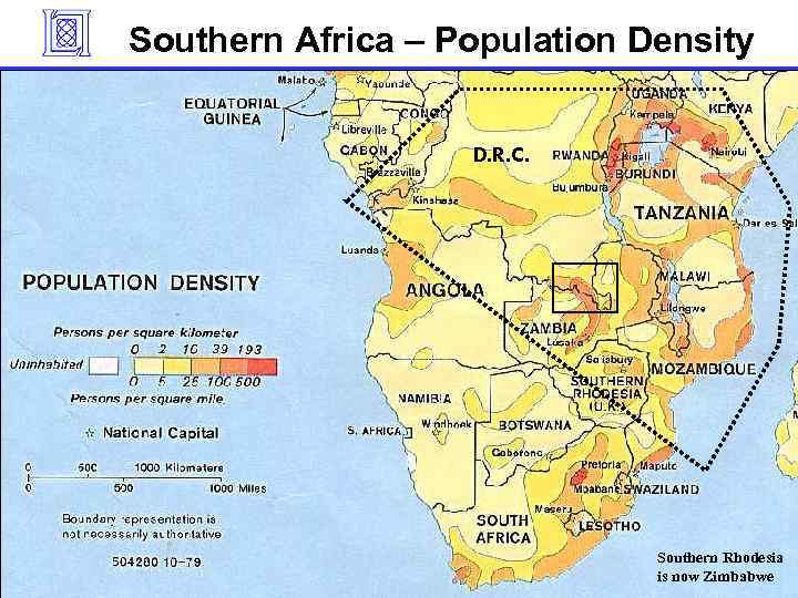 Southern Africa – Population Density D. R. C. 999999 -24 XYZ 2/7/2018 Southern Rhodesia