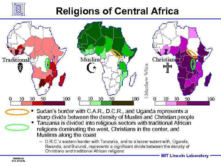 Religions of Central Africa Muslim Traditional 0 10 30 • • 999999 -26 XYZ