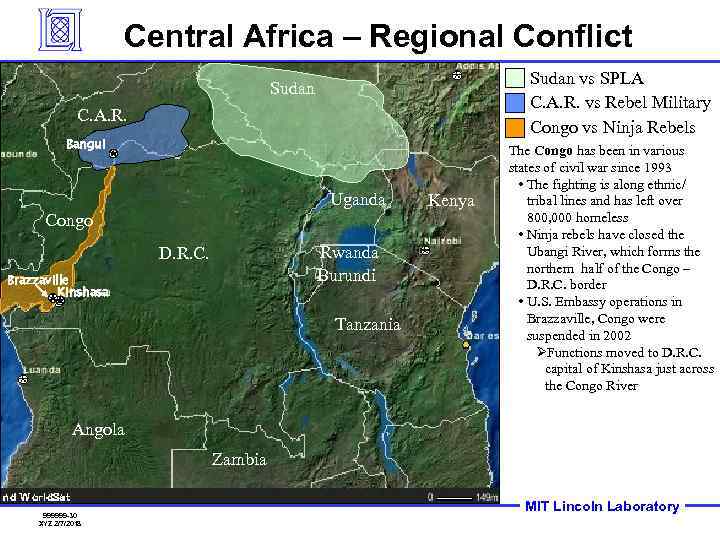 Central Africa – Regional Conflict Sudan vs SPLA C. A. R. vs Rebel Military