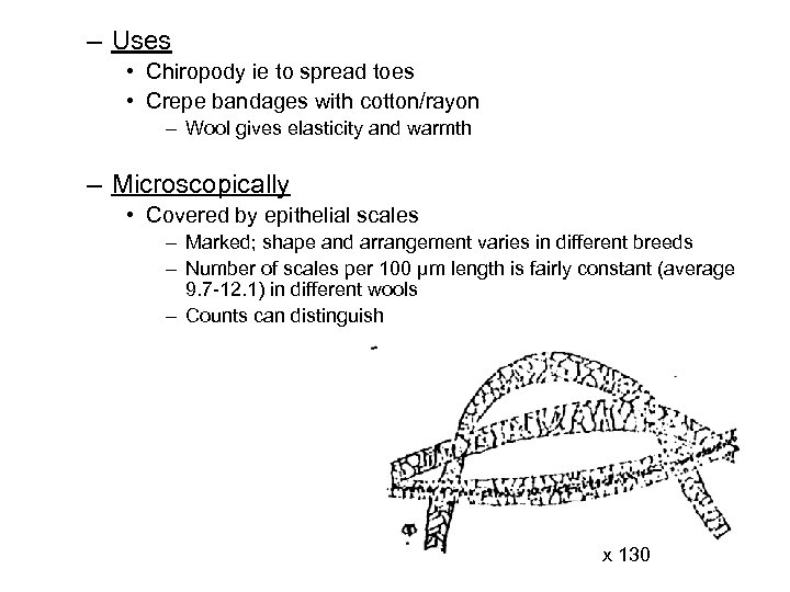 – Uses • Chiropody ie to spread toes • Crepe bandages with cotton/rayon –